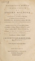 view Dissertatio medica inauguralis, de angina maligna ... / [James Johnstone].