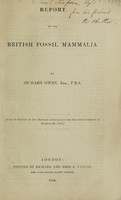 view Report on the British fossil mammalia / [Richard Owen].