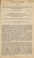 view Case of suicide in which death resulted from a wound in the neck by an earthenware jug: with remarks / [Robert Spittal].