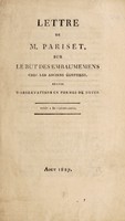 view Lettre de M. Pariset sur le but des embaumemens chez les anciens Egyptiens : suivie d'observations en formes de notes.