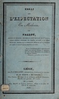 view Essai sur l'expectation en médicine / par Fallot, docteur en médecine.