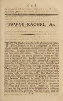 view Tawny Rachel, or, The fortune teller; : with some account of dreams, omens and conjurers.