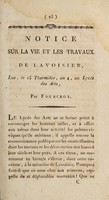 view Notice sur la vie et les travaux de Lavoisier : lue, le 15 Thermidor, an 4, au Lycée des Arts / par Fourcroy.