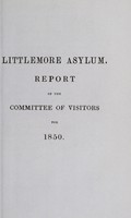 view Report of the Committee of Visitors for 1850 / Littlemore Asylum.