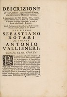 view De'corpi marini, che su' monti si trovano, della loro origine ... Alle quali s'aggiungono tre altre lettere critiche contra le opere del Sig. Andry / [Antonio Vallisnieri].