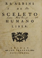 view De sceleto humano liber / [Bernhard Siegfried Albinus].