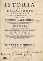 view Istoria del camaleonte affricano, e di varj animali d'Italia ... / [Antonio Vallisnieri].