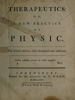 view Therapeutics, or, A new practice of physic / [Thomas Marryat].