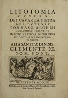 view Litotomia; ovvero, del cavar la pietra ... / [Tommaso Alghisi].