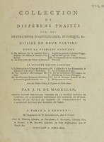 view Collection de différens traités sur des instrumens d'astronomie, physique, etc. Divisée en deux parties / [João Jacinto de Magalhães].