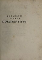 view Sanctorum septem dormientium historia ex ectypis Musei Victorii expressa. Dissertatione et veteribus monimentis sacris profanisque illustrata / [Anon].