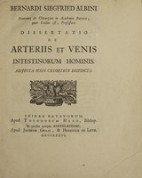 view Dissertatio de arteriis et venis intestinorum hominis. Adjecta icon coloribus distincta / [by J. Ladmiral].