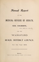 view [Report 1906] / Medical Officer of Health, Wangford R.D.C.