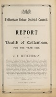 view Report of the health of Tottenham UDC for the year 1909.