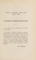 view [Report of the Medical Officer of Health for Sutton UDC 1921].