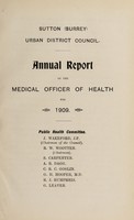 view [Report of the Medical Officer of Health for Sutton UDC 1909].