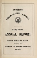 view [Report of the Medical Officer of Health for Surbiton UDC 1920].