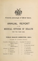 view [Report of the Medical Officer of Health for West Ham County Borough 1905].