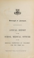 view [Annual Report of the School Medical Officer for Hornsey,  Borough of, 1919].