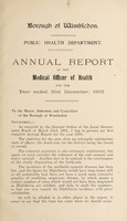 view Annual report of the Medical Officer of Health  1910 / Wimbledon Borough Council.