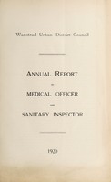 view Annual report of the Medical Officer of Health 1920 / Wanstead U.D.C.