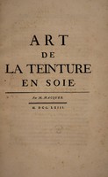 評判良いMACQUER『Art de la teinture en soie』1763年パリにて刊 18世紀フランス化学者ピエール・マケールの絹染色技法書 銅版画6枚入 画集