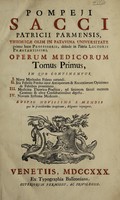 view Operum medicorum tomus primus [et secundus] ... / [Giuseppe Pompeo Sacco].