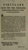 view Circulare von der kaiserl. königl. Landesregierung im Erzherzogthume Oesterreich unter der Enns. 15ten Jäner 1790.