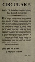 view Circulare von der kaiserl. königl. Landesregierung im Erzherzogthume Oesterreich unter der Enns. 15ten Marz 1797