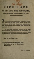 view Circulare von der kaiserl. königl. Landesregierung im Erzherzogthume Oesterreich unter der Enns. 24ten Julius 1789