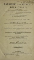 view The gardener's and botanist's dictionary ... The whole corrected and newly arranged ... / By Thomas Martyn.