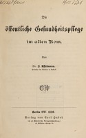 view Die öffentliche Gesundheitspflege im alten Rom / [J Affelmann].