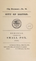 view Memorial in relation to the small pox 1856.