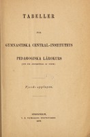 view Tabeller för Gymnastiska central-institutets pedagogiska lärokurs (och för 'friskrotar' af vuxne).