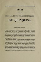 view Essai sur les préparations pharmaceutiques du quinquina / [Théodore Destouches].