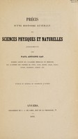 view Précis d'une histoire générale des sciences physiques et naturelles (fragment) / [Paul Antoine Cap].