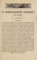 view Is tobacco-smoking injurious? Yes. : a reply to a pamphlet entitled: "Is smoking tobacco injurious? No!" / by F.W. Richardson.