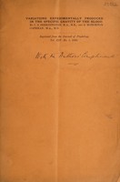 view Variations experimentally produced in the specific gravity of the blood / by C.S. Sherrington and S. Monckton Copeman.