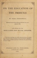 view On the education of the imbecile / by Dora Greenwell.