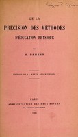 view De la précision des méthodes d'éducation physique / par M. Demeny.