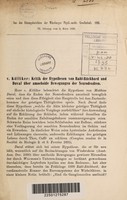 view Kritik der Hypothesen von Rabl-Rückhard und Duval über amoeboide Bewegungen der Neurodendren / v. Kölliker.