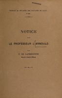 view Notice sur le professeur J. Arnould / par F. de Lapersonne.