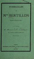 view Funérailles de Mme. Bertillon / [L.A. Bertillon].