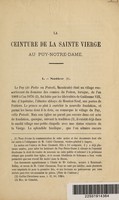 view La ceinture de la Sainte Vierge au Puy-Notre-Dame / [François Chamard].