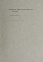 view La maladie du sommeil et ses rapports avec la pellagre : observation autopsie examen histologique des centres nerveux / par Albert Calmette.