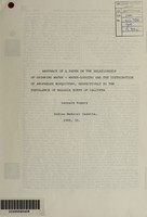 view Abstract of a paper on the relationship of drinking water, water-logging and the distribution of Anopheles mosquitoes, respectively to the prevalence of malaria north of Calcutta / by Leonard Rogers.