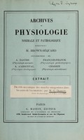 view Du rôle mécanique des muscles antagonistes dans les actes de locomotion / par G. Demény.