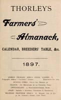 view Thorley's farmer's almanack, calendar, breeders' table, &c. 1897 / Joseph Thorley.