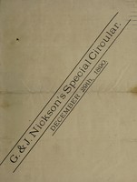 view G. & J. Nickson's special circular : December 29th, 1890.