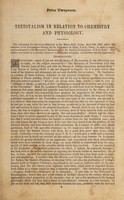 view Teetotalism in relation to chemistry and physiology : the substance of a lecture delivered in the Music Hall, Leeds, April 9th, 1851, under the auspices of the Temperance Society / by Dr. Frederick R. Lees.